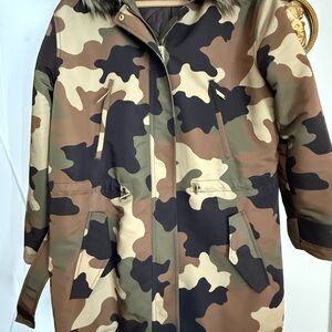 NWOT MICHAEL KORS DOPE CAMO Faux-Fur Trim Parka Jacket -
